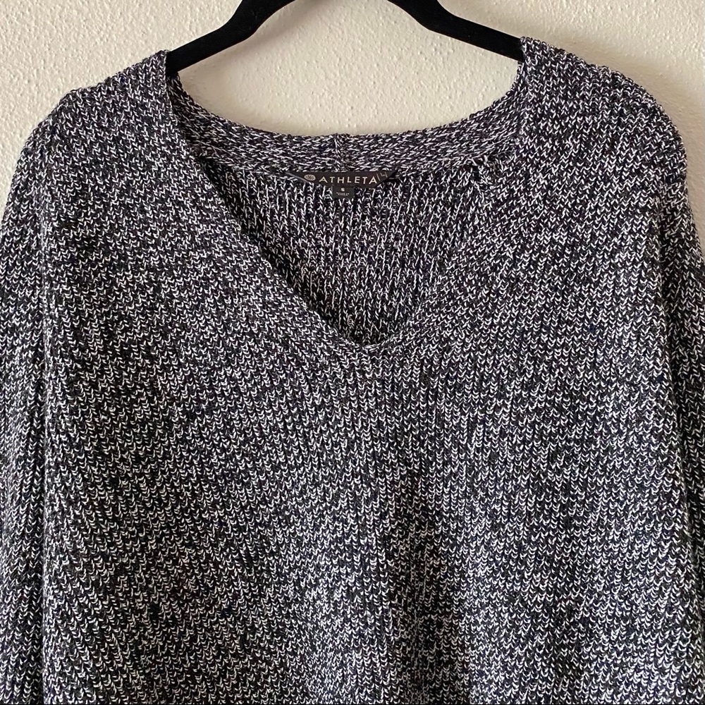 Athleta Switchback Black Marled Pullover Merino W… - image 4
